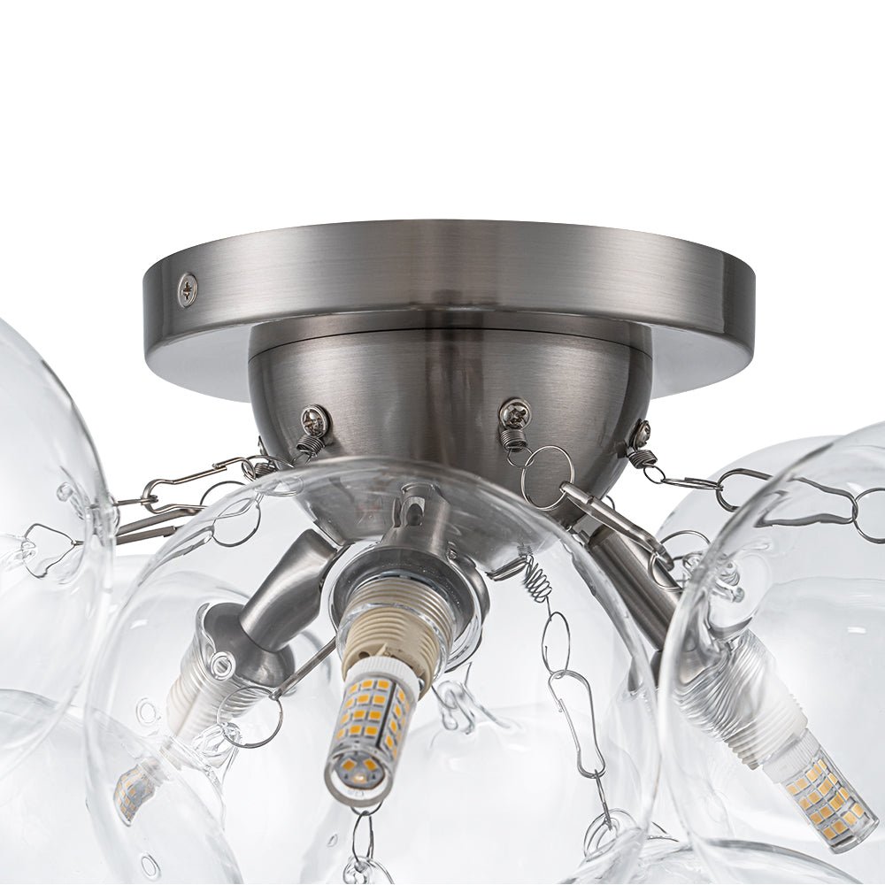 Lumira Globe Bubble Brass Glass Ceiling Light - Lamp Copper