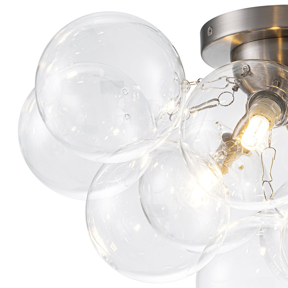 Lumira Globe Bubble Brass Glass Ceiling Light - Lamp Copper