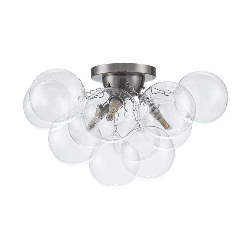 Lumira Globe Bubble Brass Glass Ceiling Light - Lamp Copper