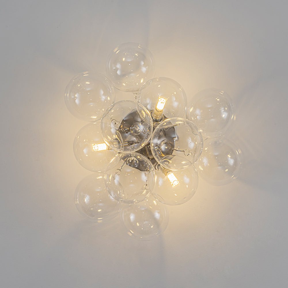 Lumira Globe Bubble Brass Glass Ceiling Light - Lamp Copper