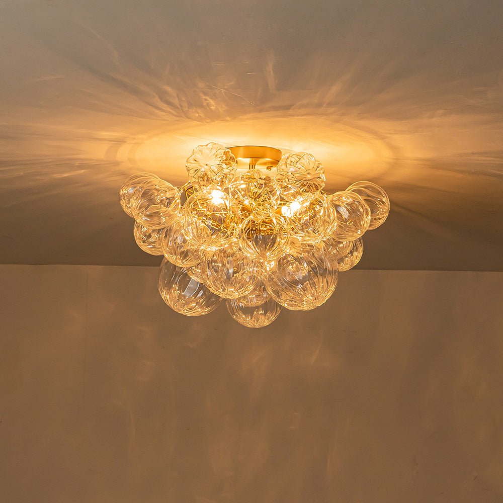 Ildvor Sculpture Glass Semi Flush Chandelier - Lamp Copper