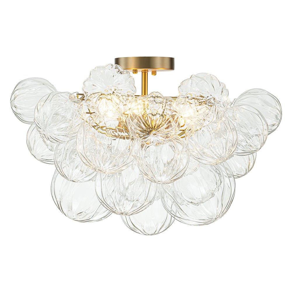 Ildvor Sculpture Glass Semi Flush Chandelier - Lamp Copper