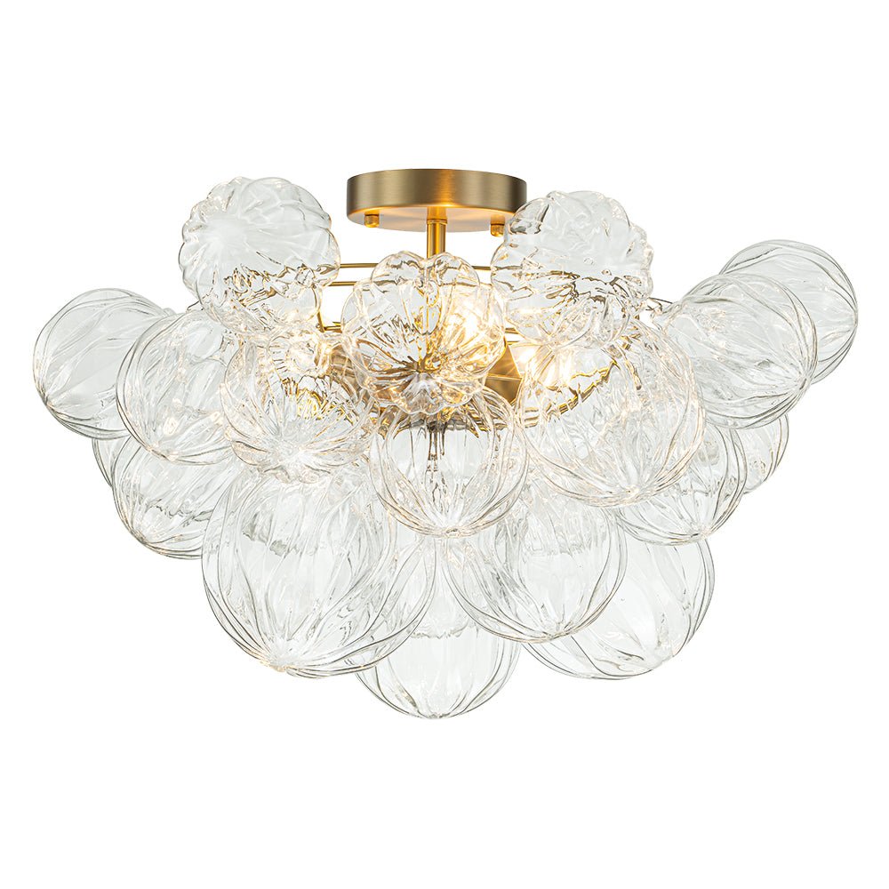 Ildvor Sculpture Glass Semi Flush Chandelier - Lamp Copper