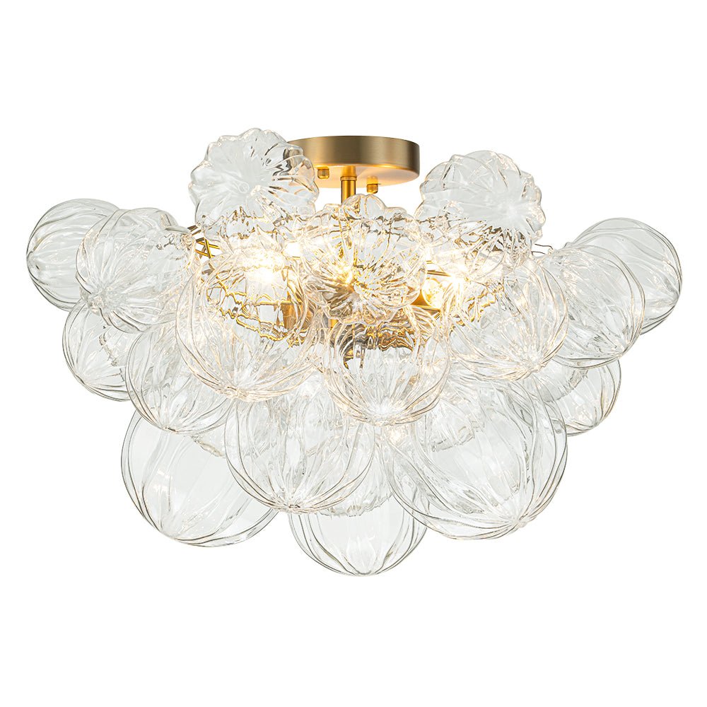 Ildvor Sculpture Glass Semi Flush Chandelier - Lamp Copper