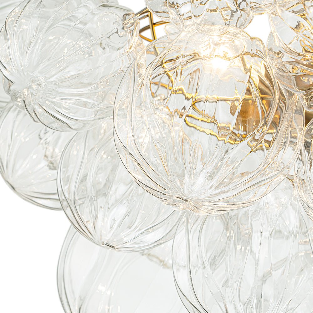 Ildvor Sculpture Glass Semi Flush Chandelier - Lamp Copper