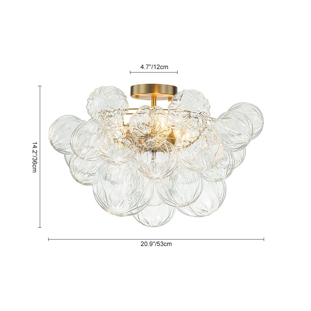 Ildvor Sculpture Glass Semi Flush Chandelier - Lamp Copper