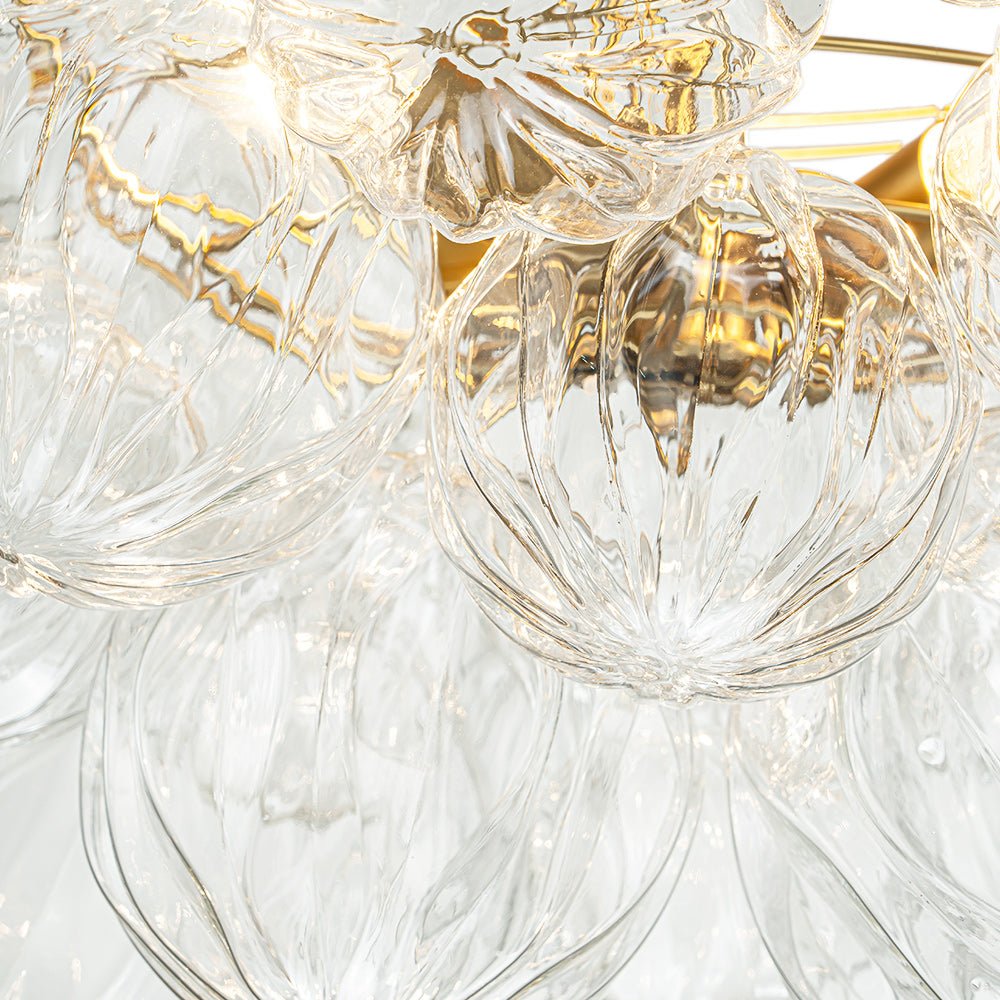 Ildvor Sculpture Glass Semi Flush Chandelier - Lamp Copper