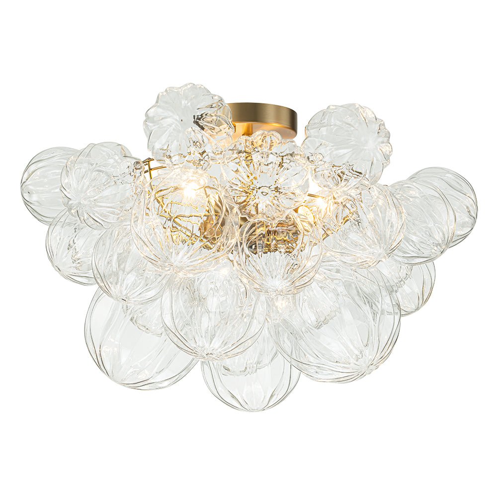 Ildvor Sculpture Glass Semi Flush Chandelier - Lamp Copper