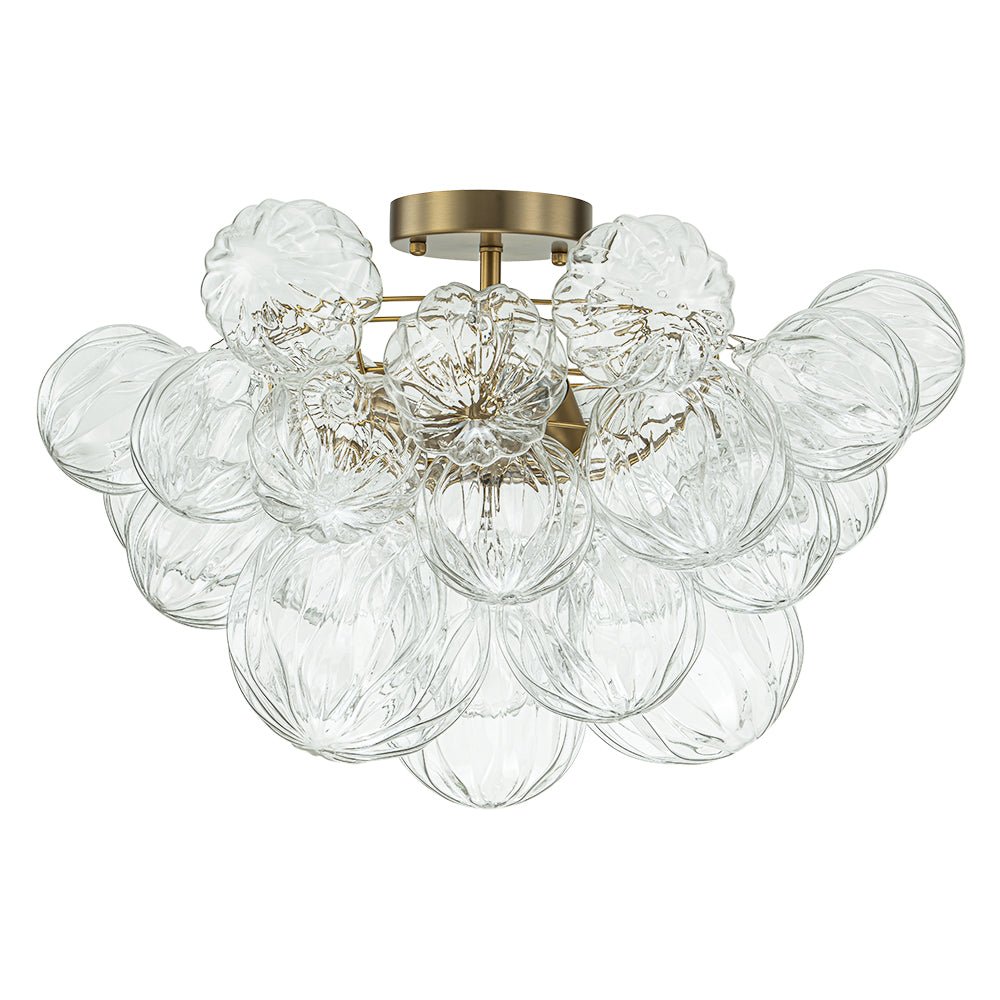 Ildvor Sculpture Glass Semi Flush Chandelier - Lamp Copper