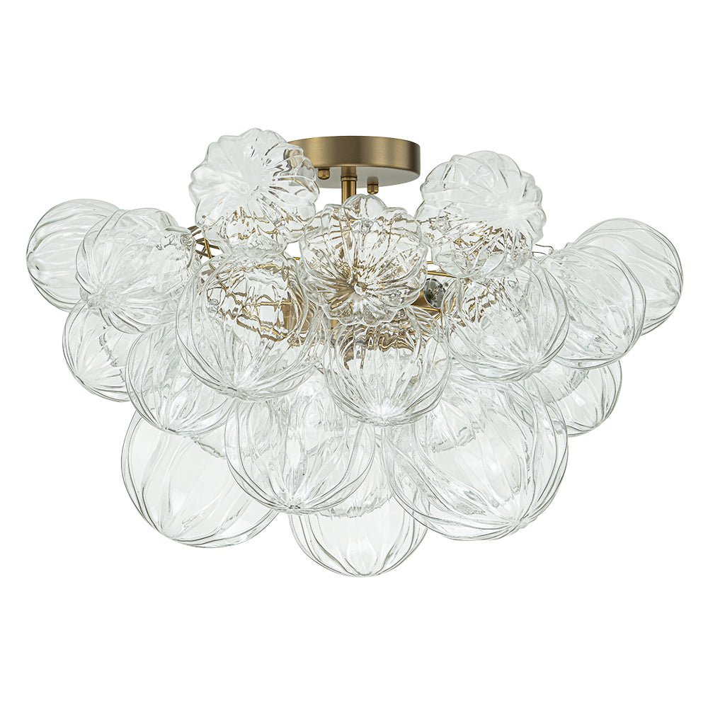 Ildvor Sculpture Glass Semi Flush Chandelier - Lamp Copper