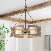 Yrling Farmhouse Open Aged Wood Pendant Light - Lamp Copper