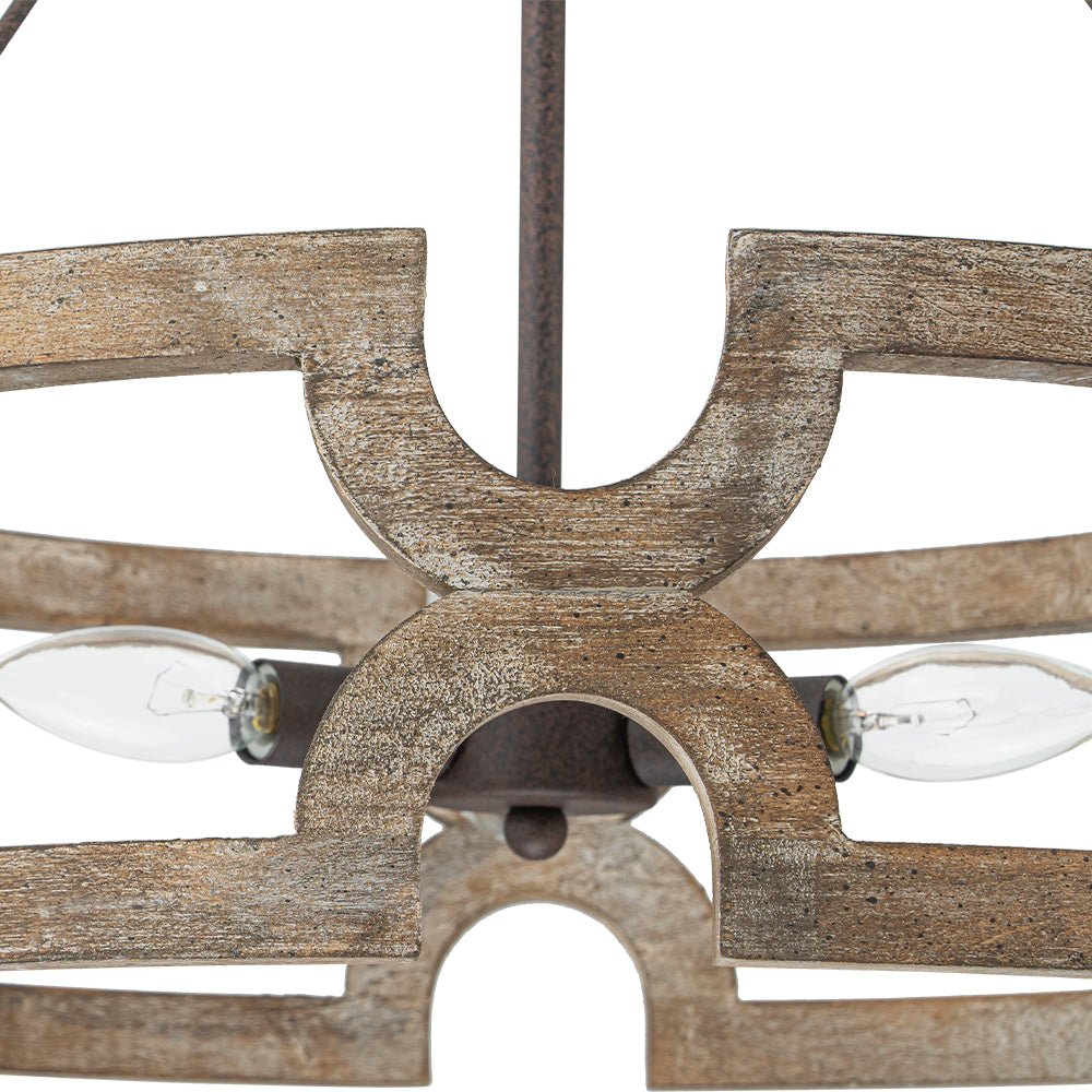 Yrling Farmhouse Open Aged Wood Pendant Light - Lamp Copper