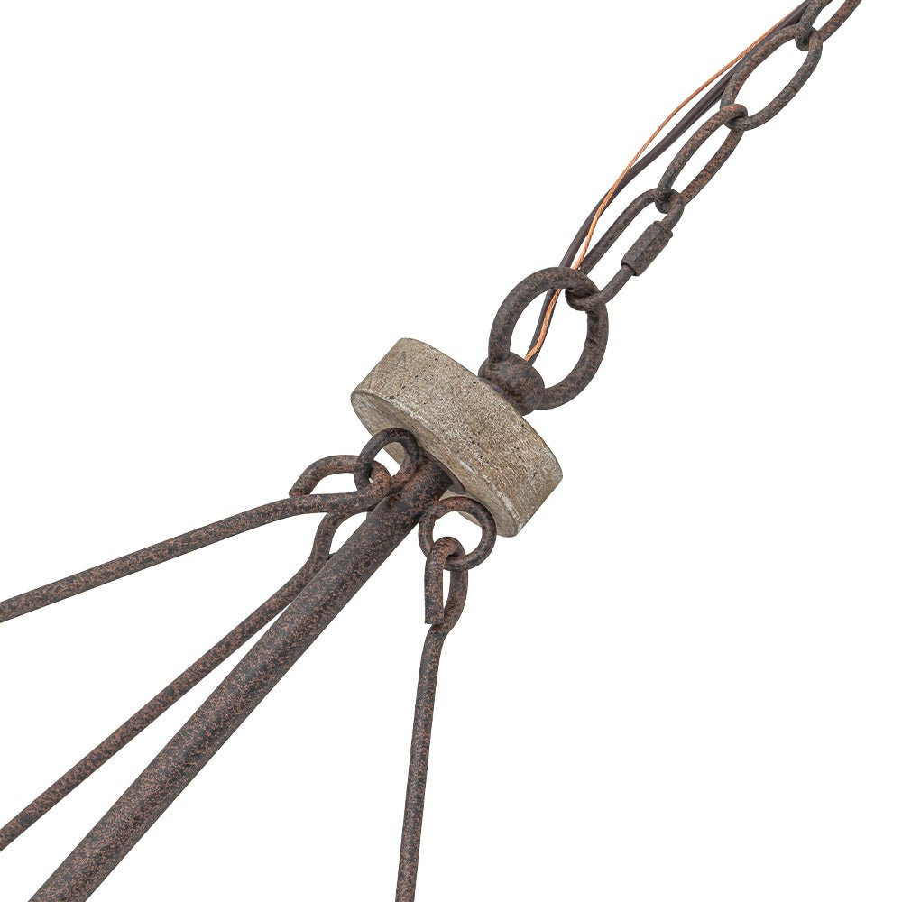 Yrling Farmhouse Open Aged Wood Pendant Light - Lamp Copper