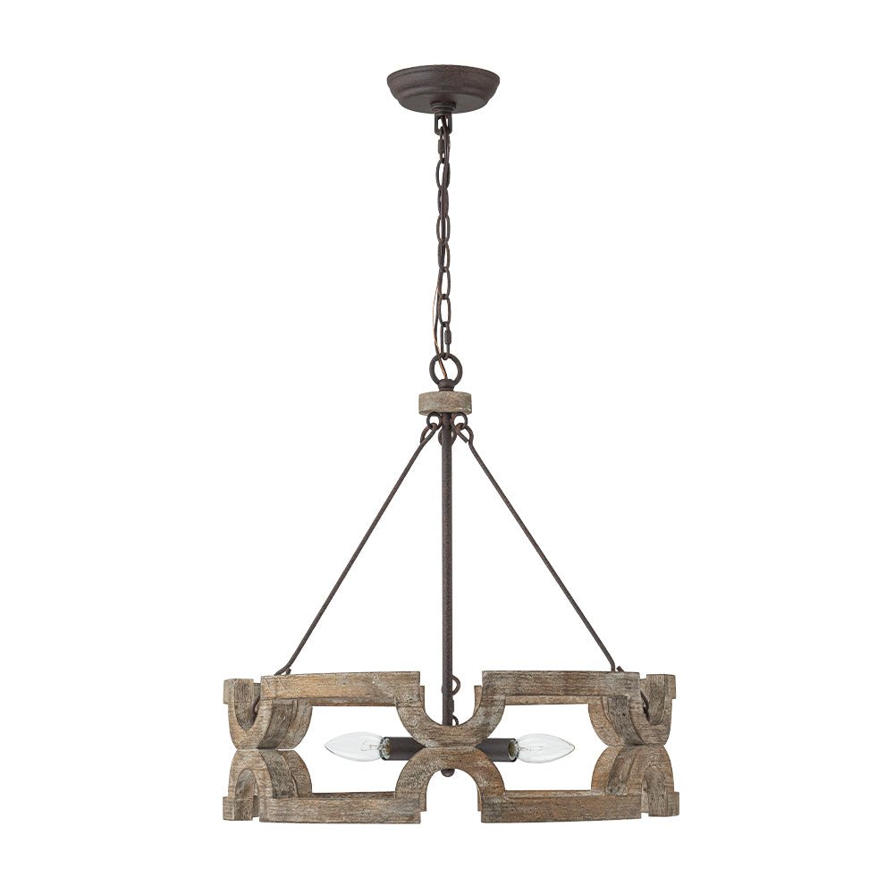 Yrling Farmhouse Open Aged Wood Pendant Light - Lamp Copper