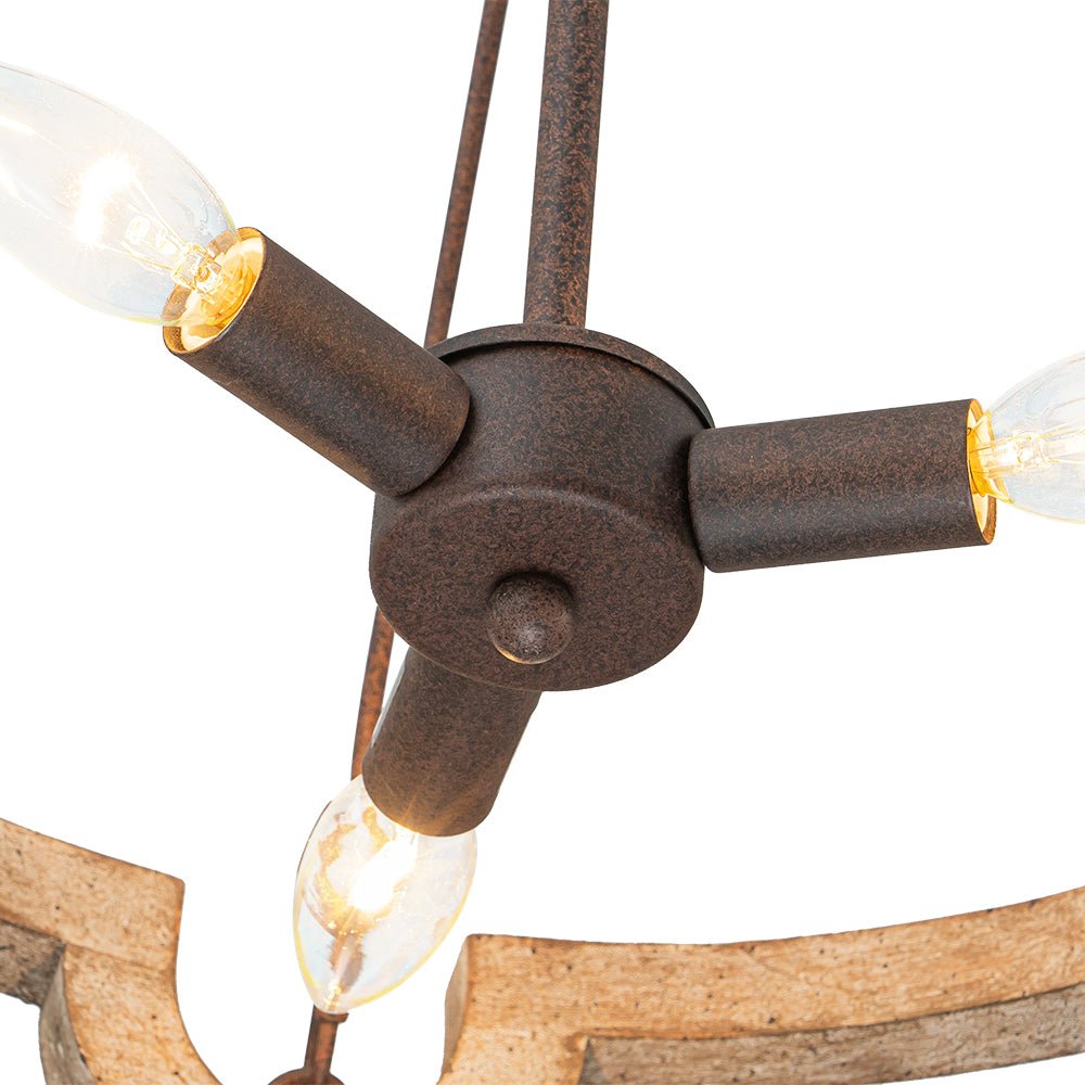 Yrling Farmhouse Open Aged Wood Pendant Light - Lamp Copper