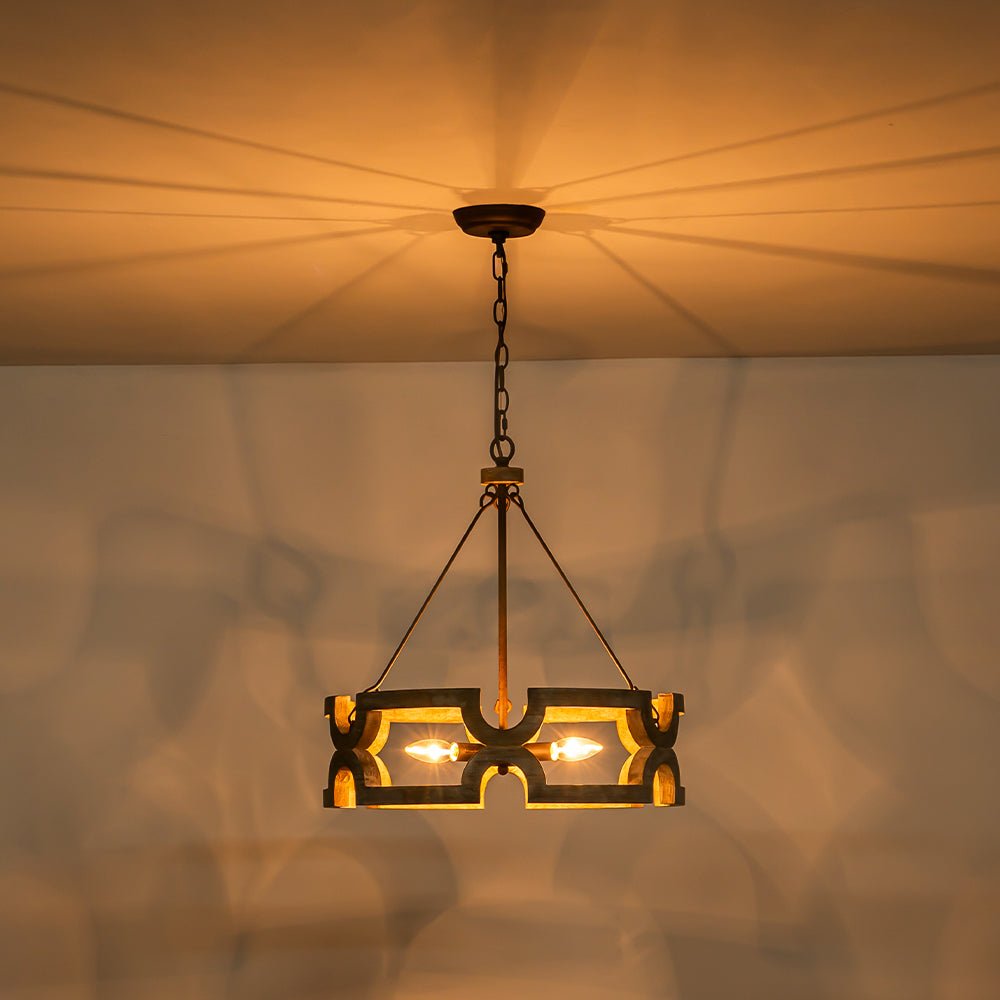 Yrling Farmhouse Open Aged Wood Pendant Light - Lamp Copper
