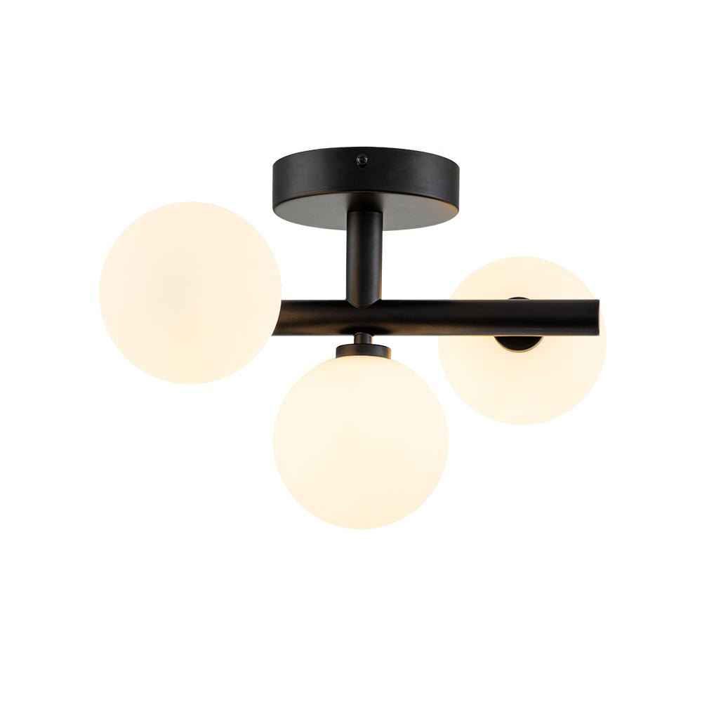 Nordvind Modern Opal Glass Semi Flush Mount Ceiling Light - Lamp Copper
