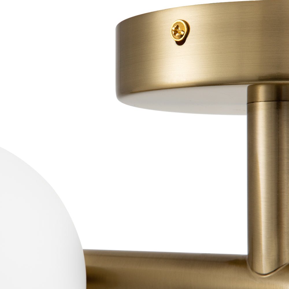 Nordvind Modern Opal Glass Semi Flush Mount Ceiling Light - Lamp Copper