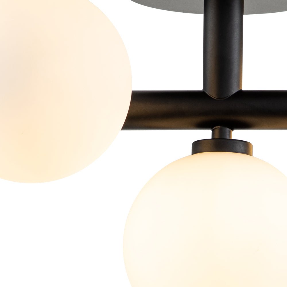 Nordvind Modern Opal Glass Semi Flush Mount Ceiling Light - Lamp Copper