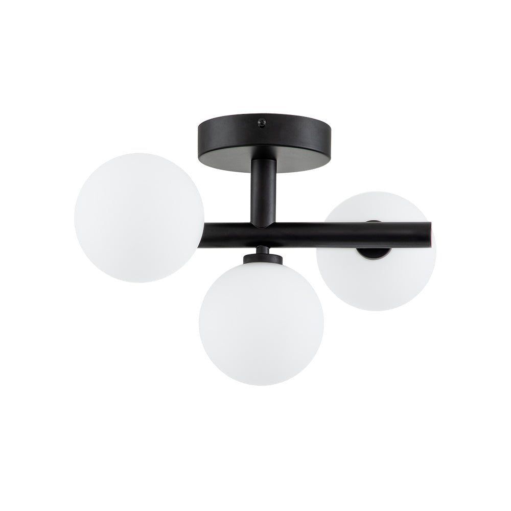 Nordvind Modern Opal Glass Semi Flush Mount Ceiling Light - Lamp Copper