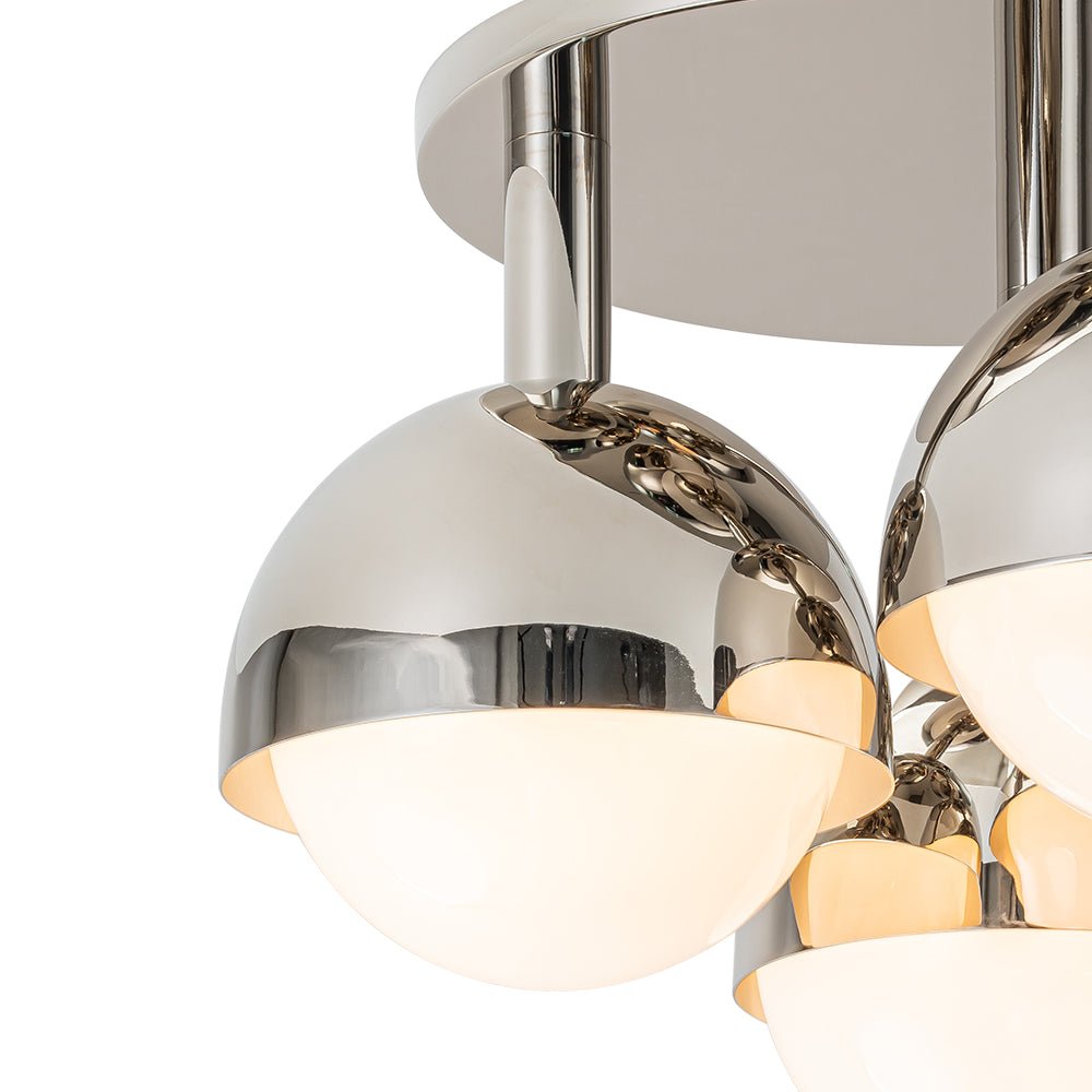 Pustur Minimalist Opal Glass Semi Flush Mount Light - Lamp Copper