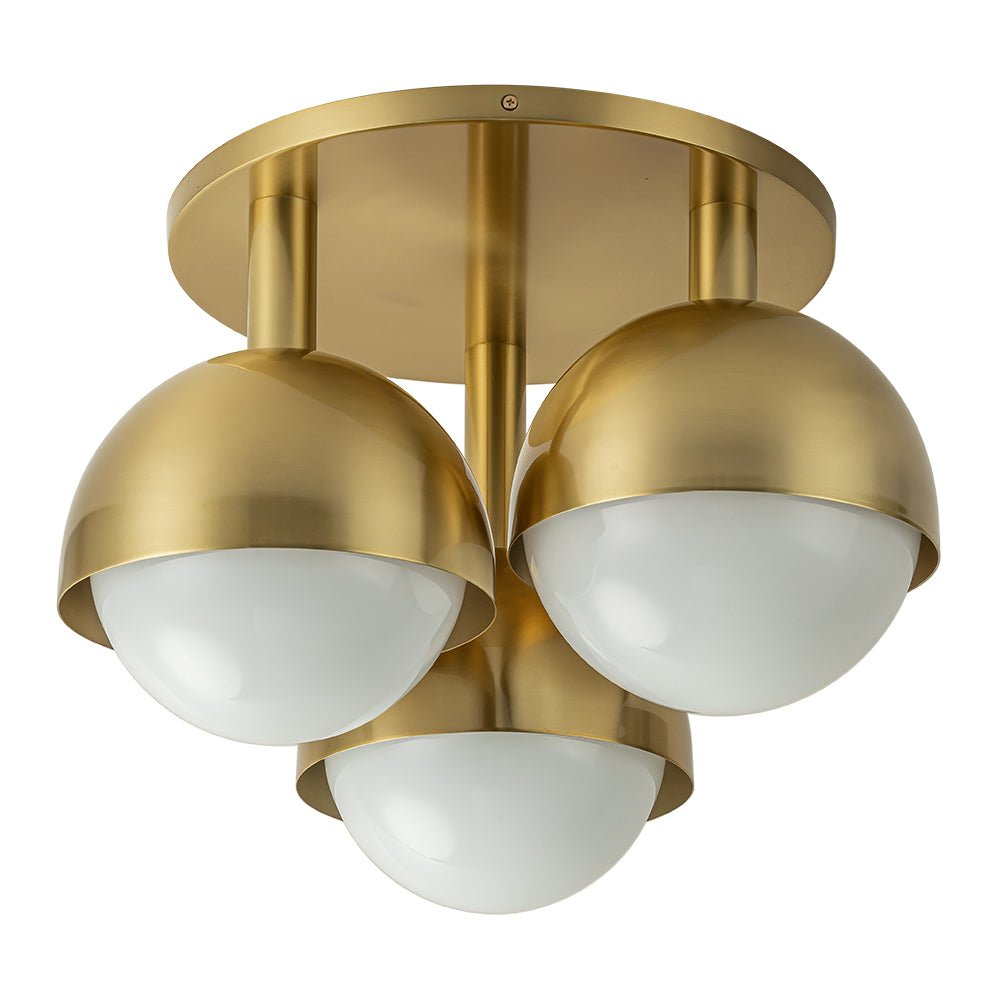 Pustur Minimalist Opal Glass Semi Flush Mount Light - Lamp Copper