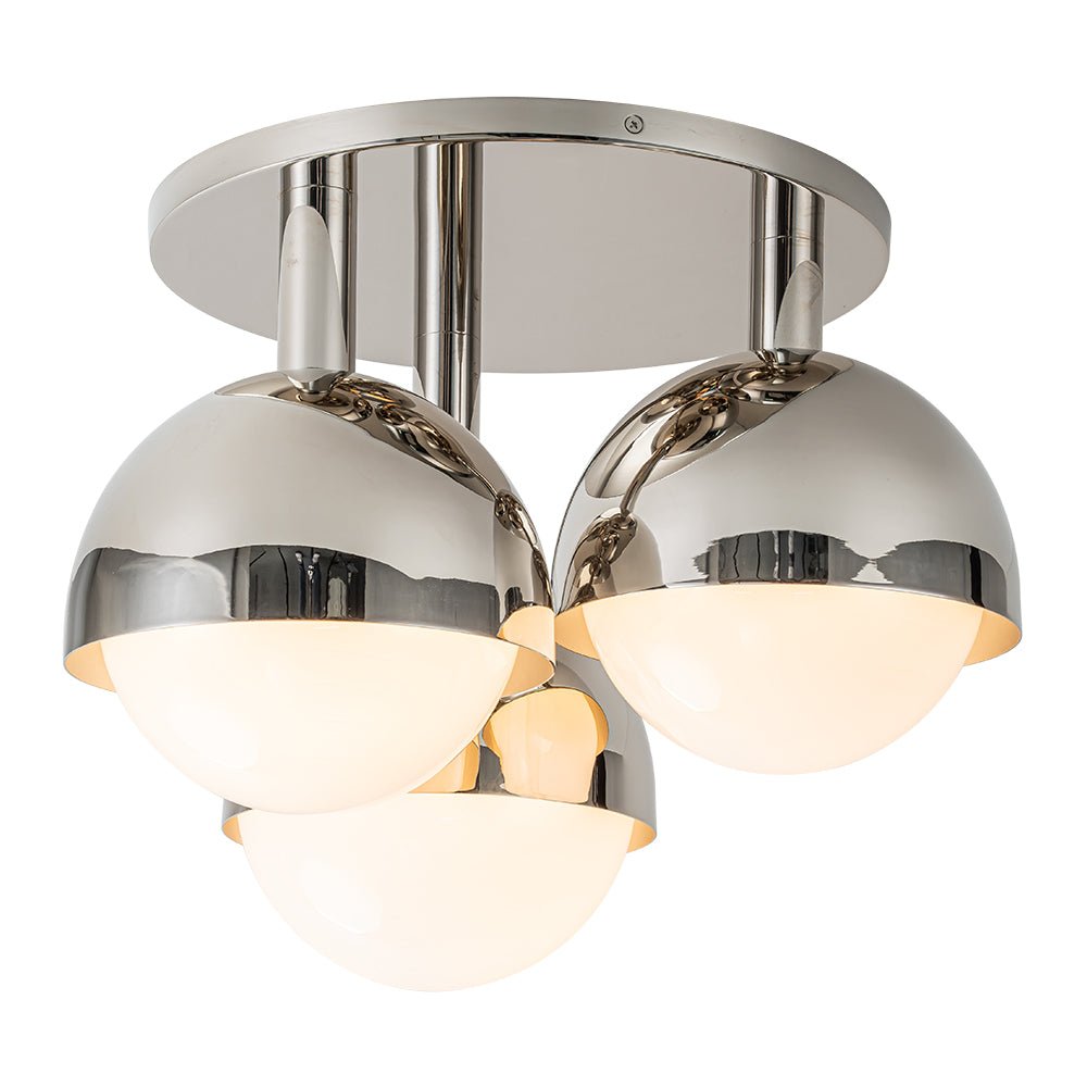 Pustur Minimalist Opal Glass Semi Flush Mount Light - Lamp Copper