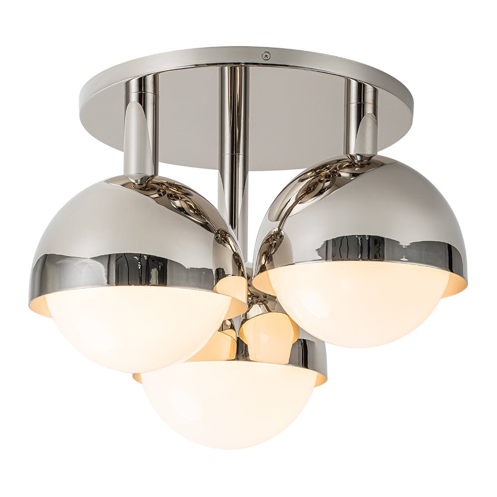 Pustur Minimalist Opal Glass Semi Flush Mount Light - Lamp Copper
