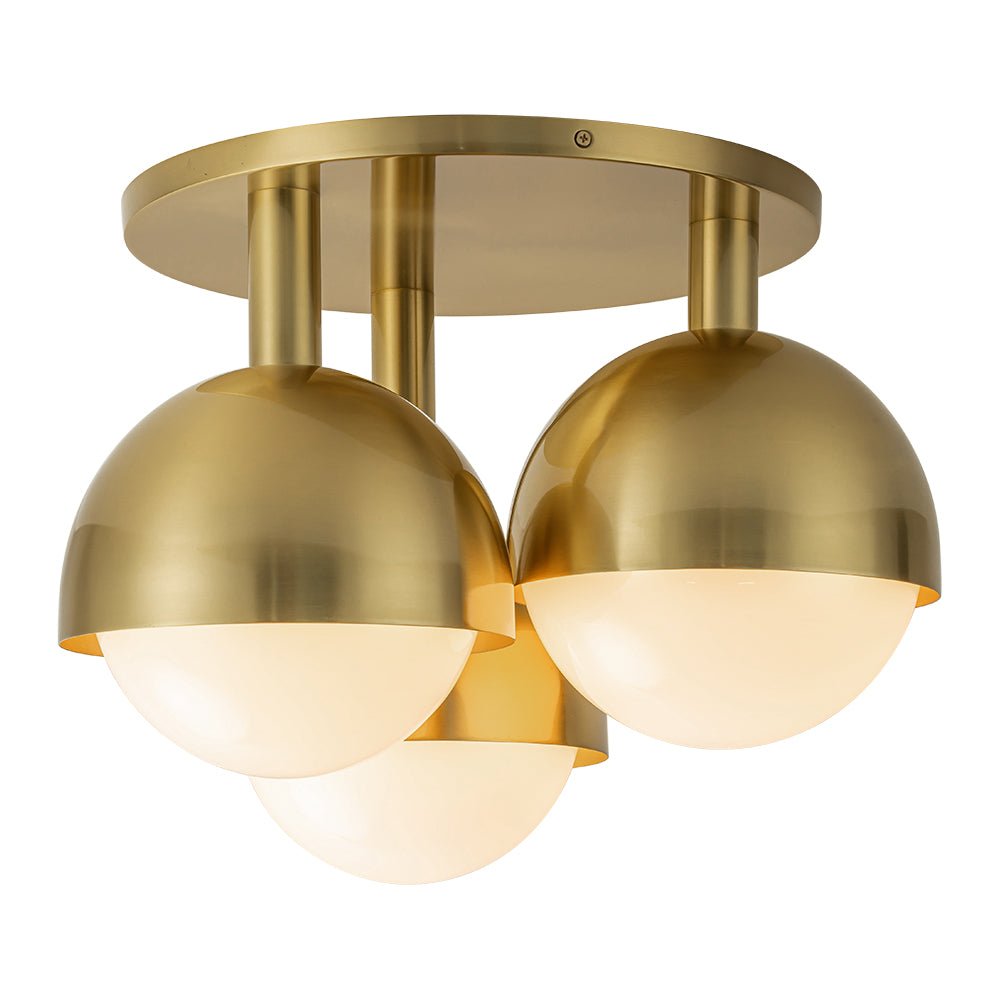 Pustur Minimalist Opal Glass Semi Flush Mount Light - Lamp Copper