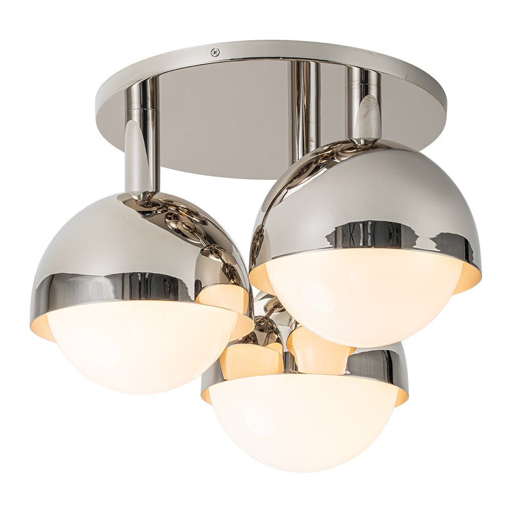 Pustur Minimalist Opal Glass Semi Flush Mount Light - Lamp Copper