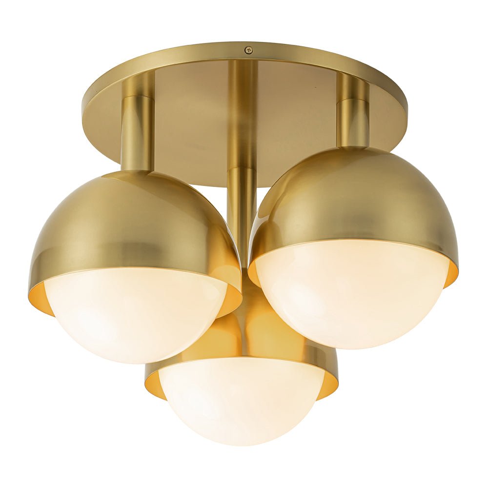 Pustur Minimalist Opal Glass Semi Flush Mount Light - Lamp Copper