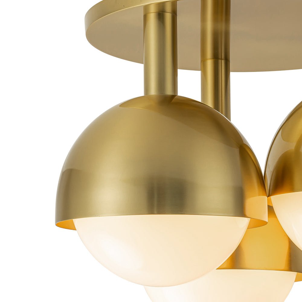 Pustur Minimalist Opal Glass Semi Flush Mount Light - Lamp Copper