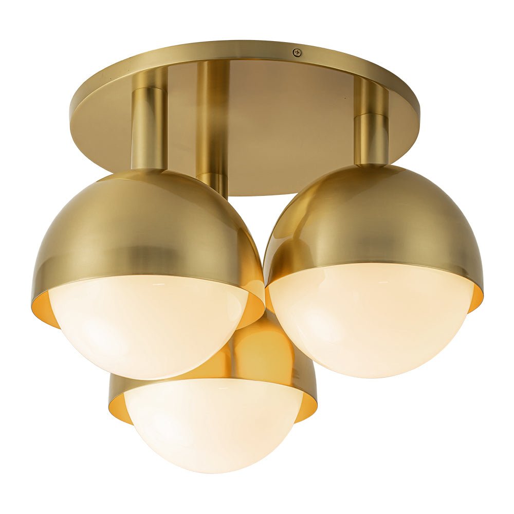 Pustur Minimalist Opal Glass Semi Flush Mount Light - Lamp Copper