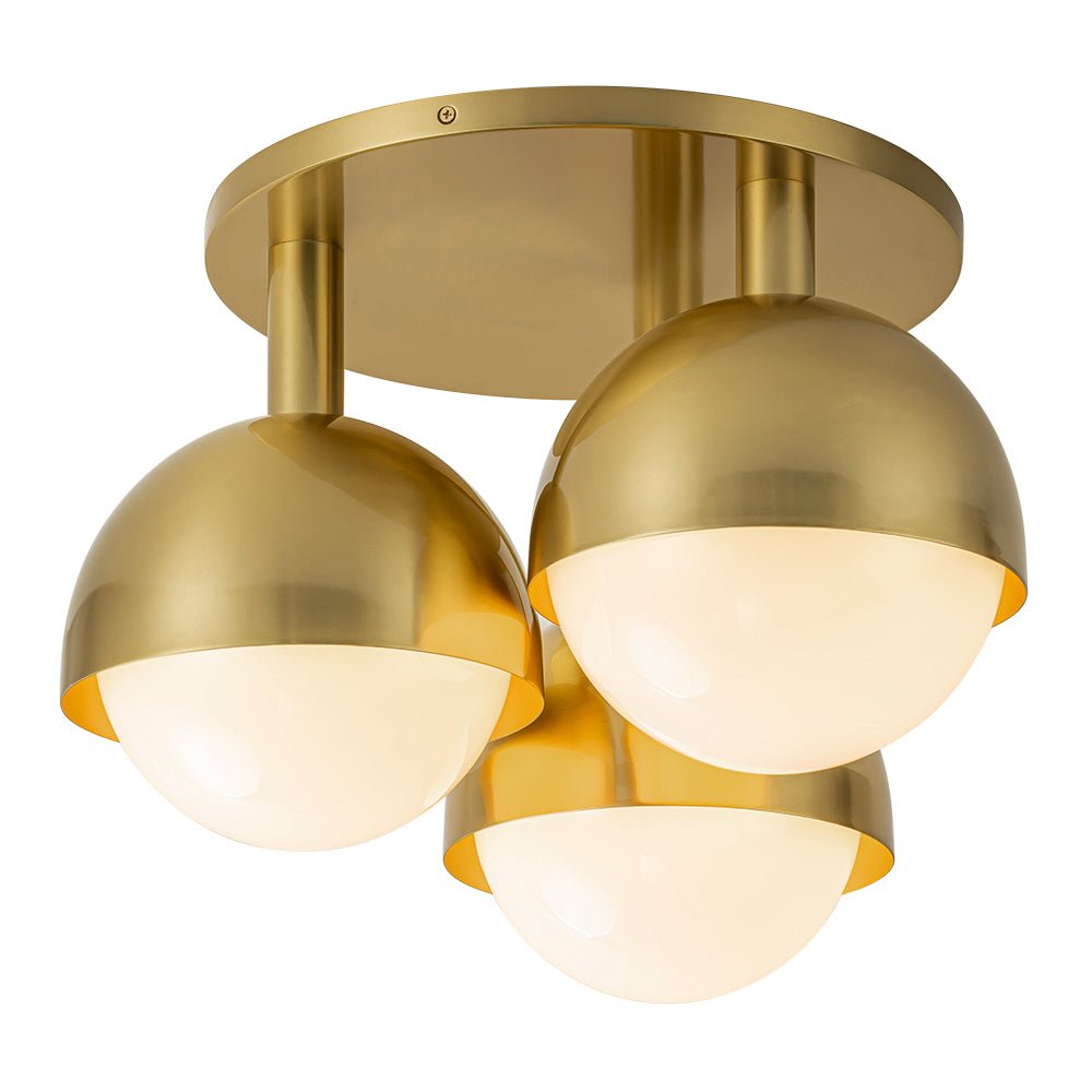 Pustur Minimalist Opal Glass Semi Flush Mount Light - Lamp Copper
