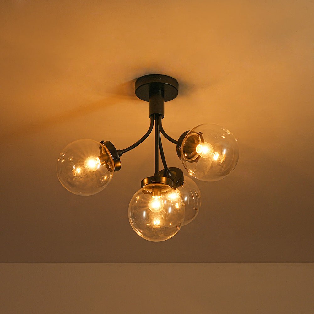 Ljomuva Bloom Globe Glass Semi Flush Mount Ceiling Light - Lamp Copper