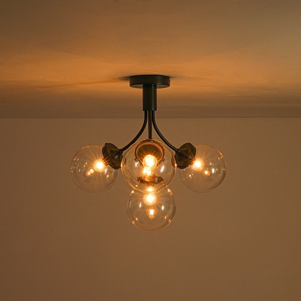 Ljomuva Bloom Globe Glass Semi Flush Mount Ceiling Light - Lamp Copper