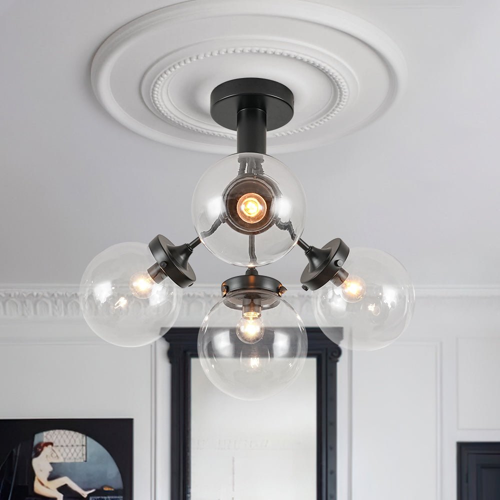 Ljomuva Bloom Globe Glass Semi Flush Mount Ceiling Light - Lamp Copper