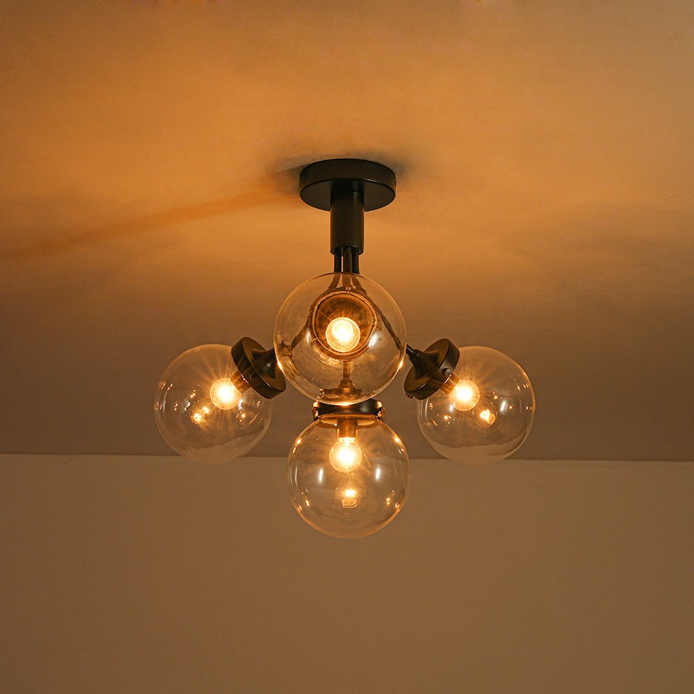 Ljomuva Bloom Globe Glass Semi Flush Mount Ceiling Light - Lamp Copper