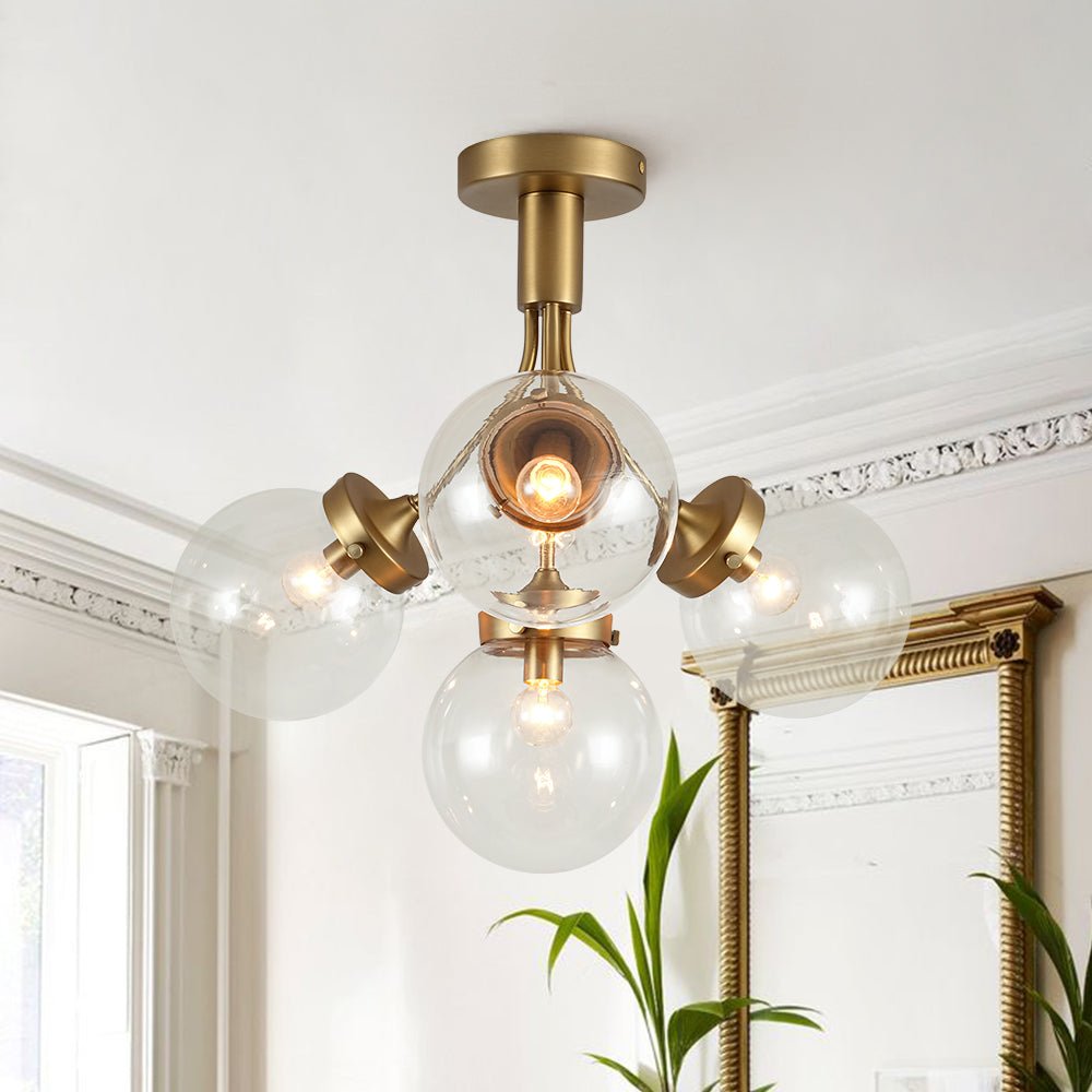Ljomuva Bloom Globe Glass Semi Flush Mount Ceiling Light - Lamp Copper