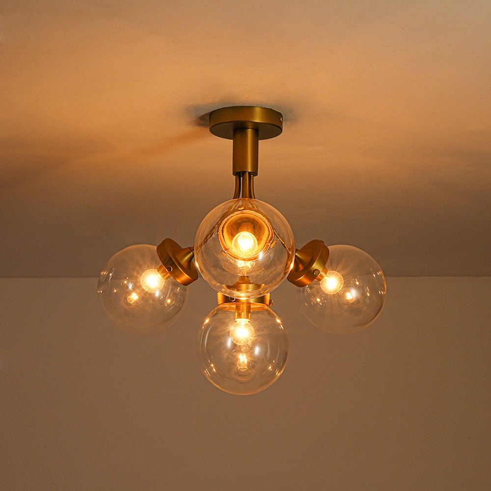 Ljomuva Bloom Globe Glass Semi Flush Mount Ceiling Light - Lamp Copper