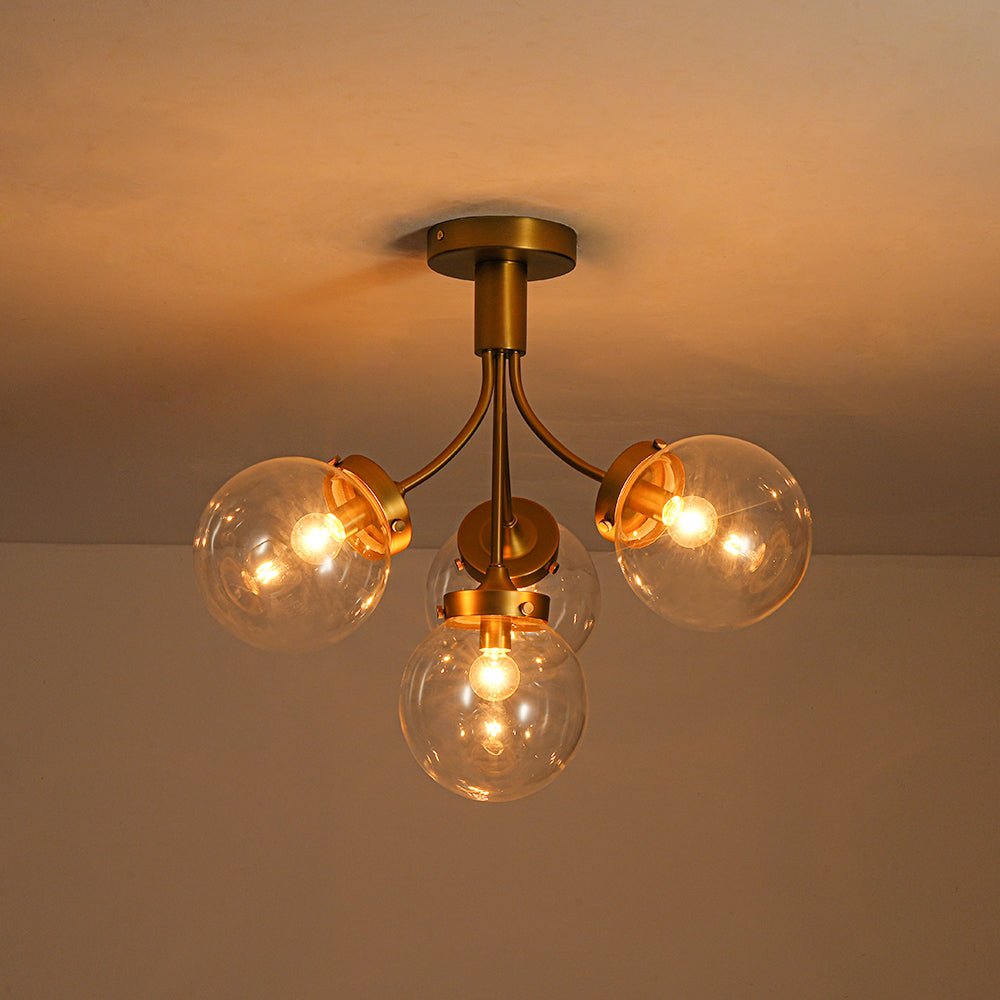 Ljomuva Bloom Globe Glass Semi Flush Mount Ceiling Light - Lamp Copper