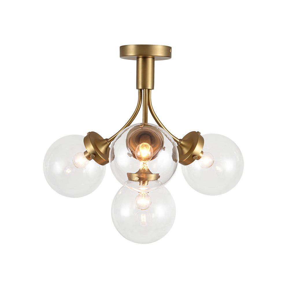 Ljomuva Bloom Globe Glass Semi Flush Mount Ceiling Light - Lamp Copper