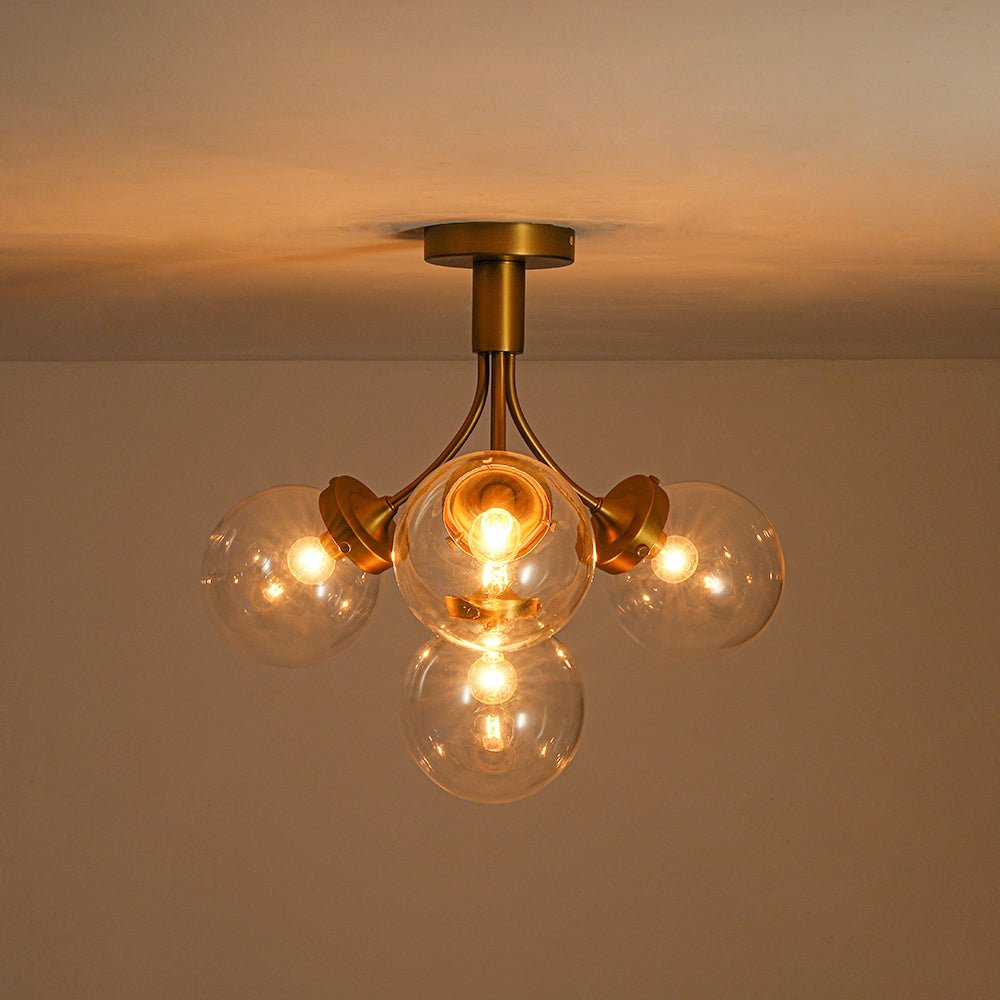 Ljomuva Bloom Globe Glass Semi Flush Mount Ceiling Light - Lamp Copper