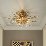 Himindró Bloom Metal Crystal Semi Flush Mount Light - Lamp Copper