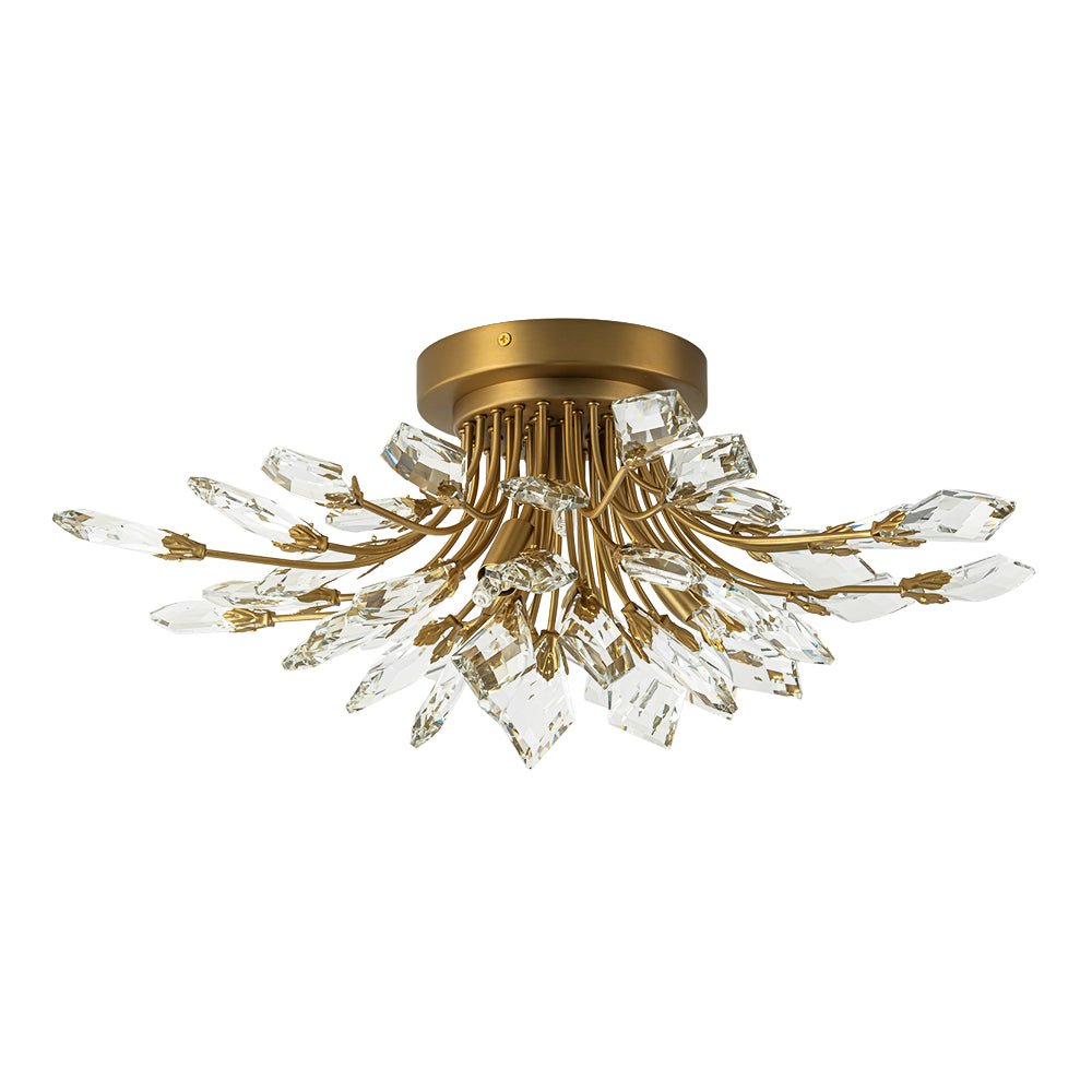 Himindró Bloom Metal Crystal Semi Flush Mount Light - Lamp Copper