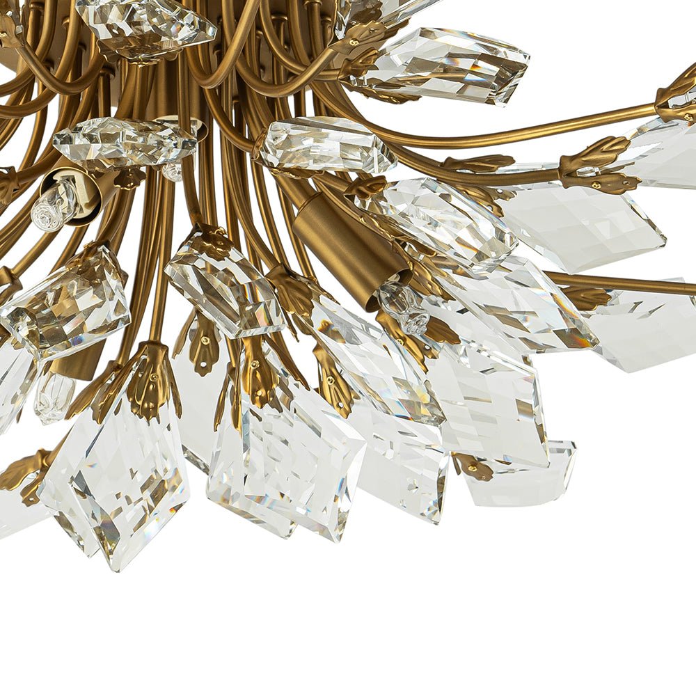 Himindró Bloom Metal Crystal Semi Flush Mount Light - Lamp Copper