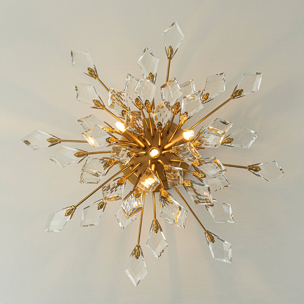 Himindró Bloom Metal Crystal Semi Flush Mount Light - Lamp Copper