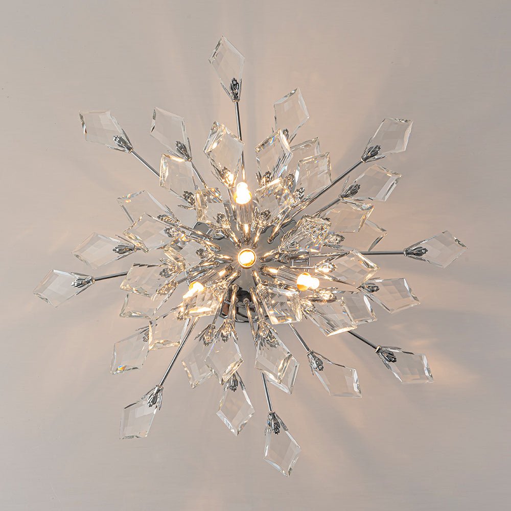 Himindró Bloom Metal Crystal Semi Flush Mount Light - Lamp Copper