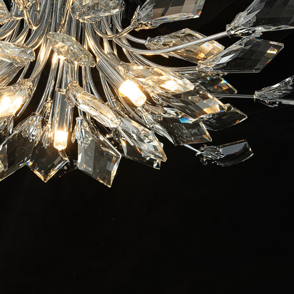 Himindró Bloom Metal Crystal Semi Flush Mount Light - Lamp Copper