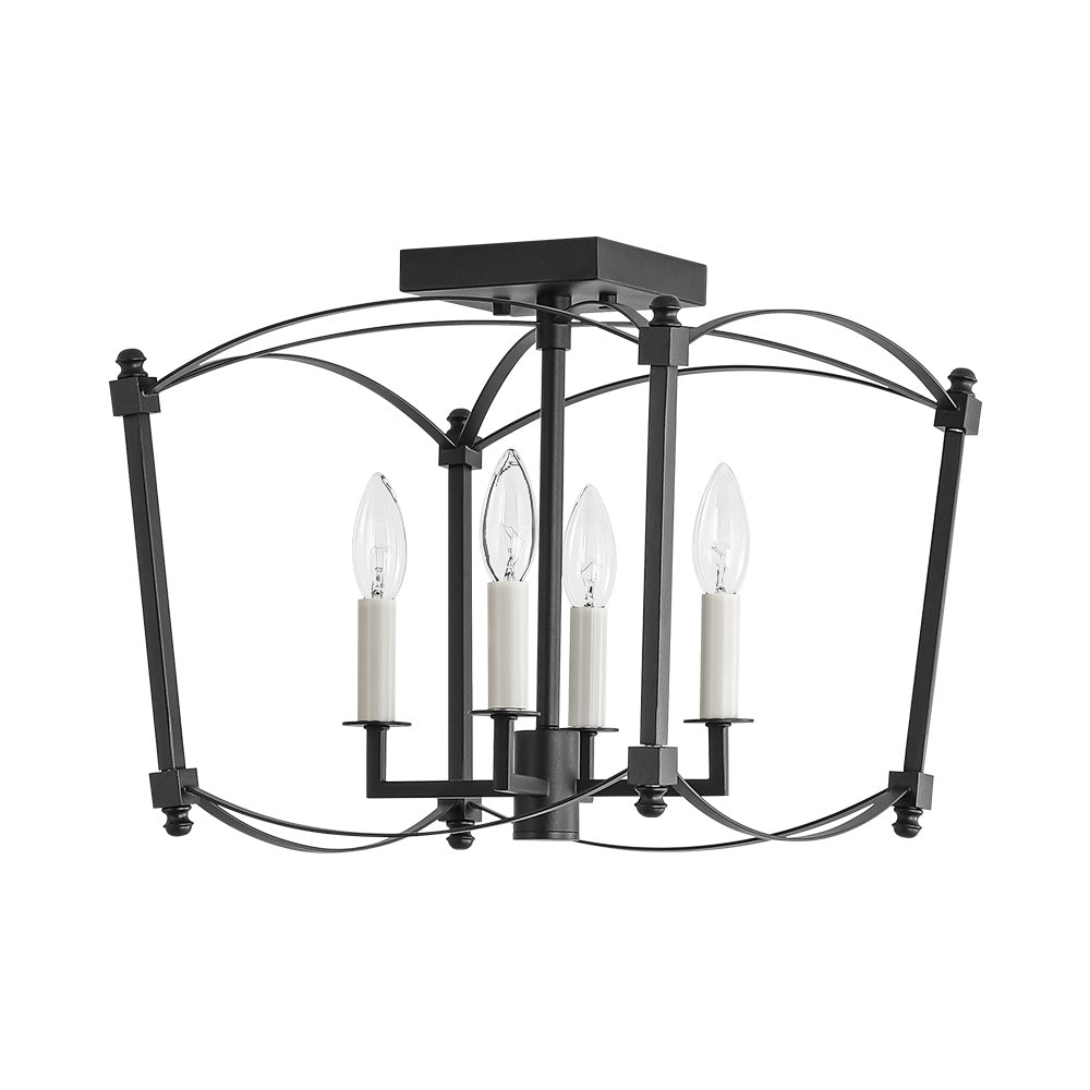 Luston Antique Candle Style Metal Semi Flush Ceiling Light - Lamp Copper